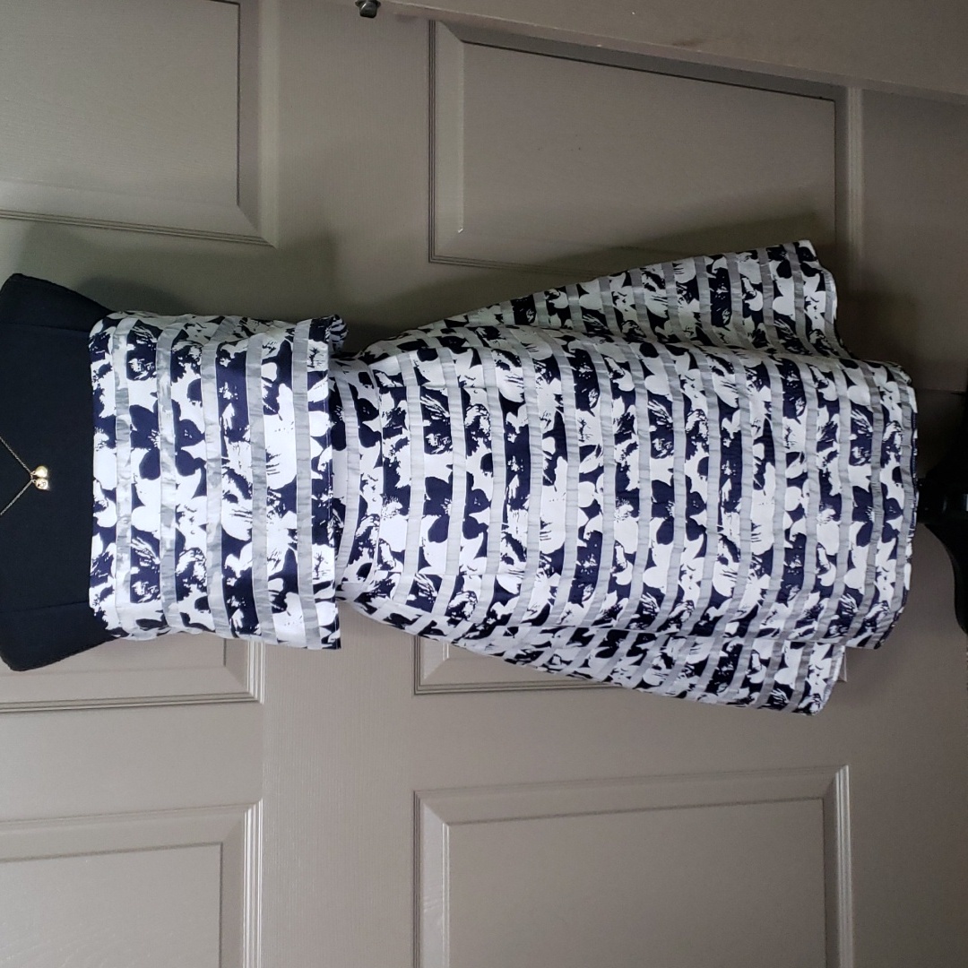 Nwt Antonio Melani Navy Ivory Floral Toma Dress American Beauty Size 14